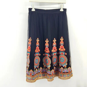 FOREVER 21 MESH  MIDI EMBROIDERED SKIRT